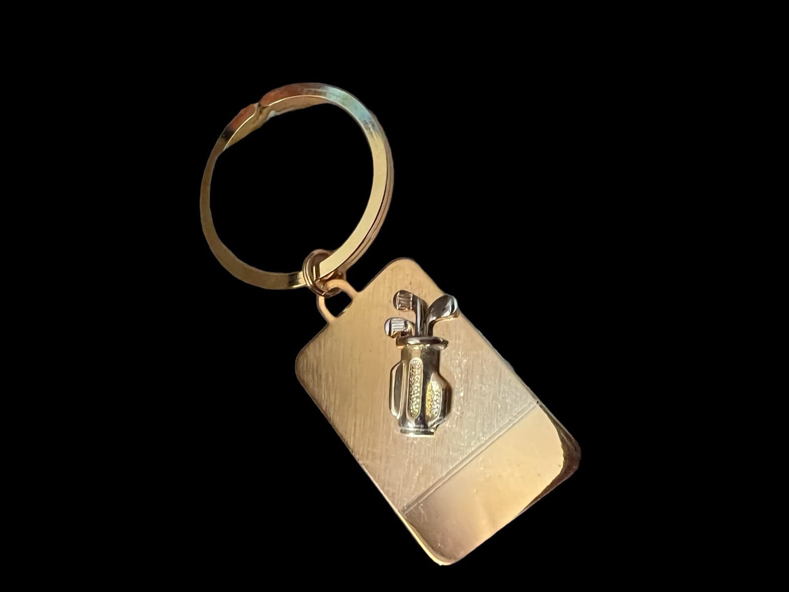Vintage COLIBRI Golf Bag Key Ring w/Silvertone Clubs Engravable - Thumbnail 2