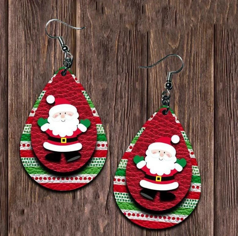 Christmas Santa Claus Earrings - Thumbnail 3