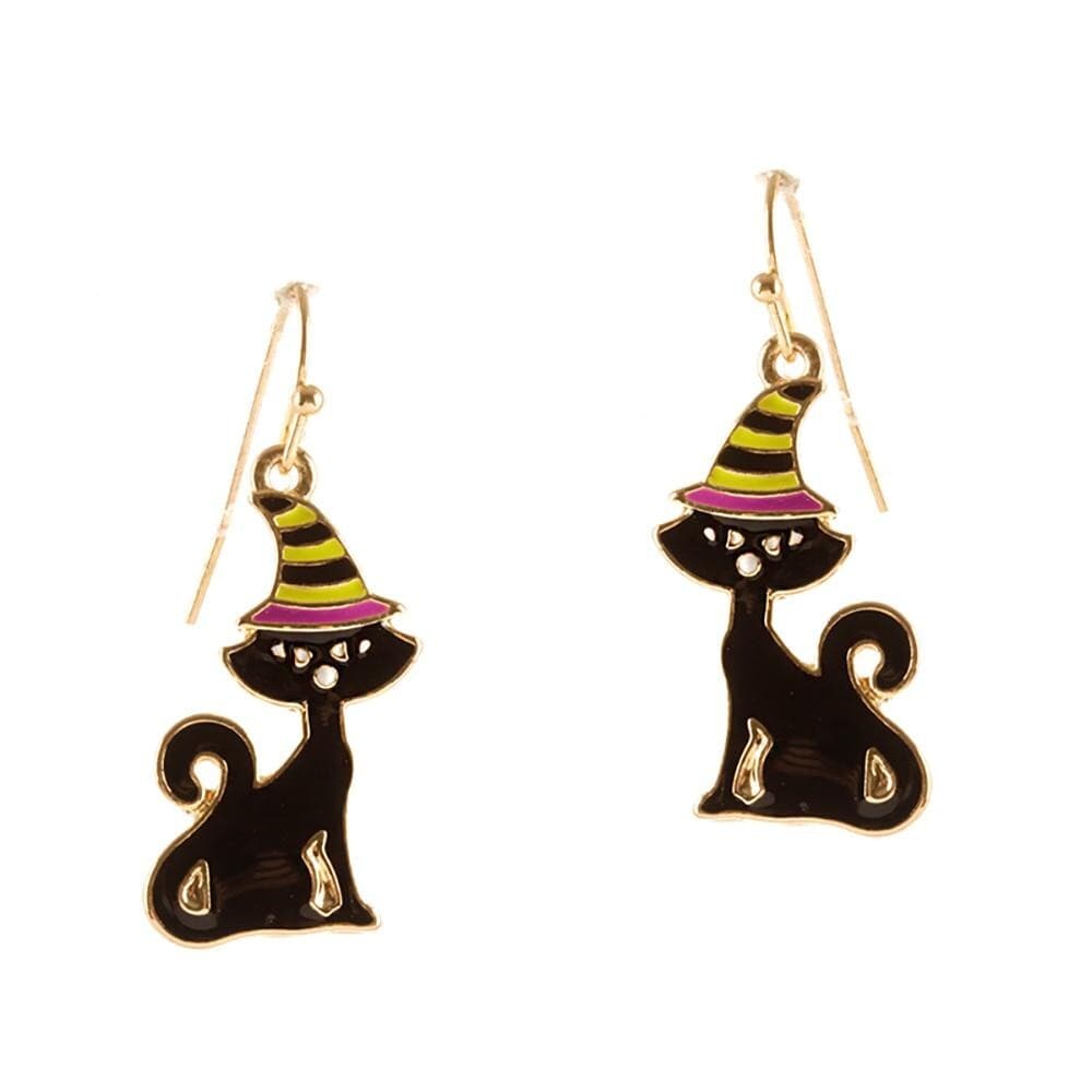 Halloween Black Cat Earrings - Thumbnail 2