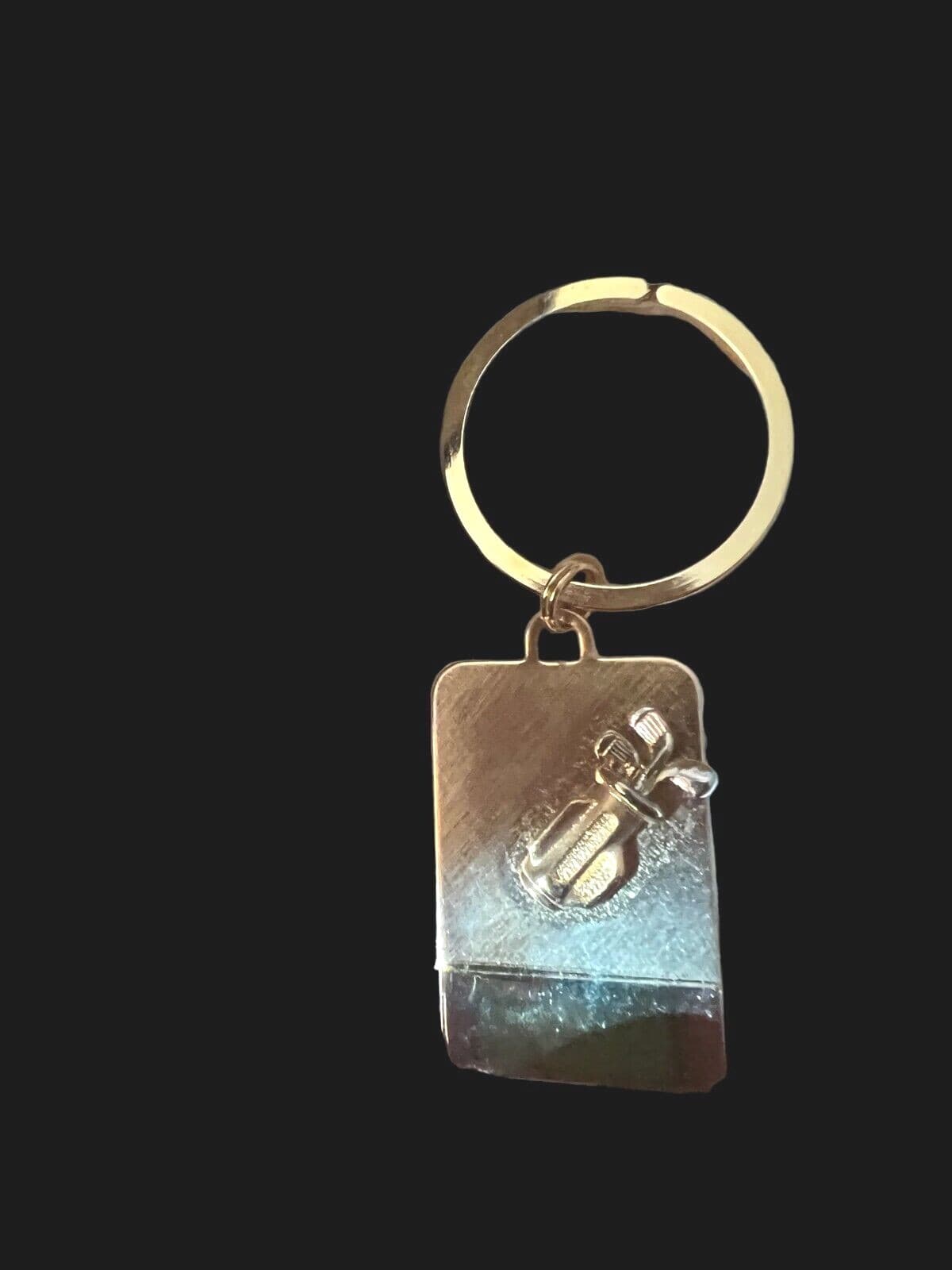 Vintage COLIBRI Golf Bag Key Ring w/Silvertone Clubs Engravable - Thumbnail 4