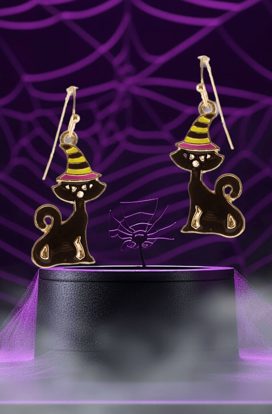 Halloween Black Cat Earrings