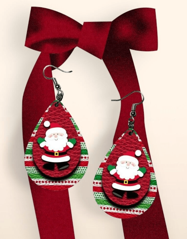 Christmas Santa Claus Earrings - Thumbnail 2