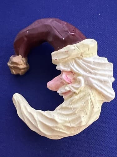 Christmas Carved Resin Santa Claus in the MOON Holiday Pin - Thumbnail 2