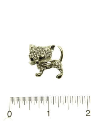 Fashion JewelryCrystal Cat Pin 1" - Thumbnail 3
