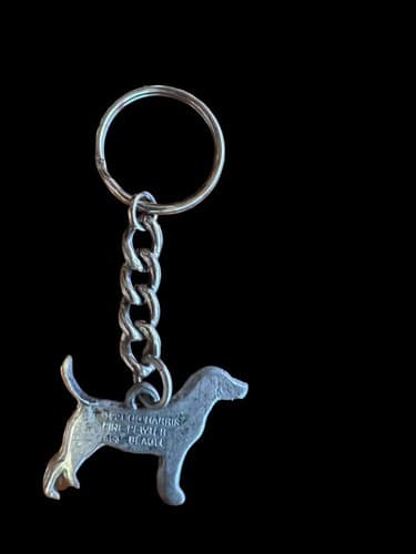 Key Chain 1991 Pewter Pointing Beagle Dog - Thumbnail 2