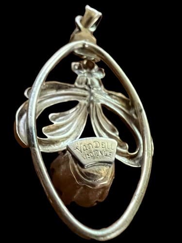 Vintage Van Dell 1/20th GF Pendant with Pink Stone Pendants - Thumbnail 2