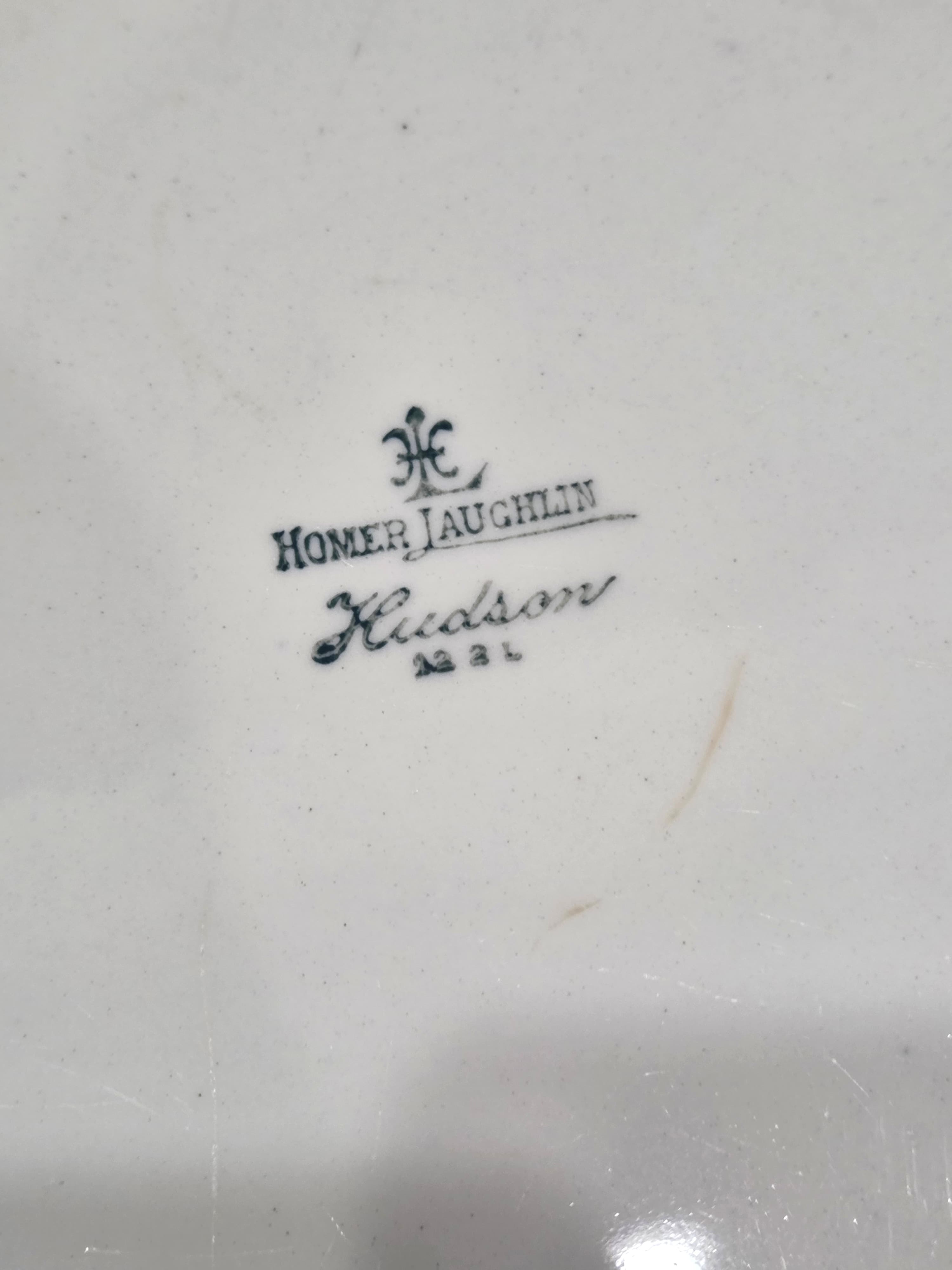 Homer Laughlin Hudson Pink Rose 13" Oval Serving Platter Gilt Rim As Is - Thumbnail 8
