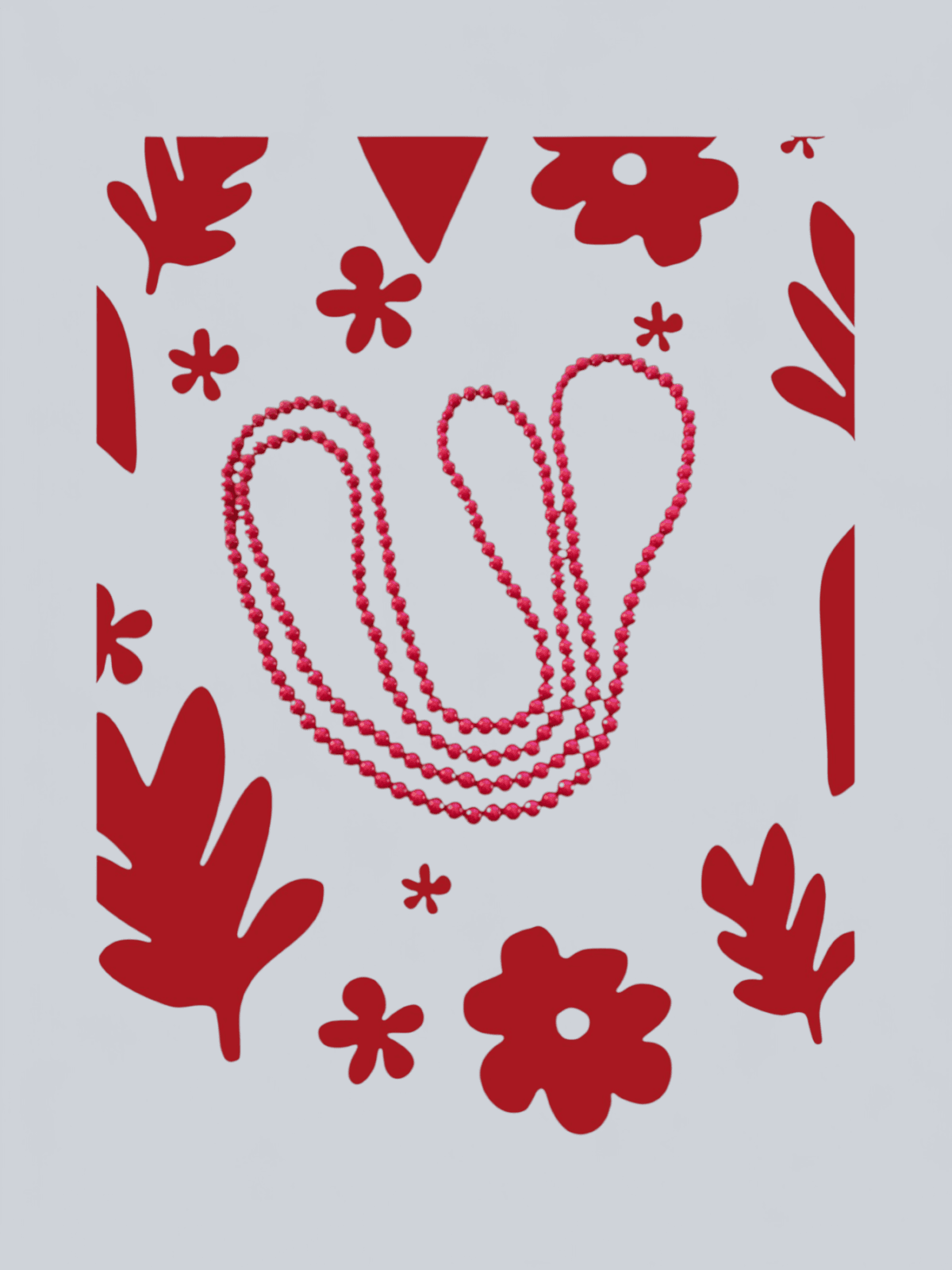 Vintage Red Glass Beads no Clasp 34" Long - Thumbnail 2