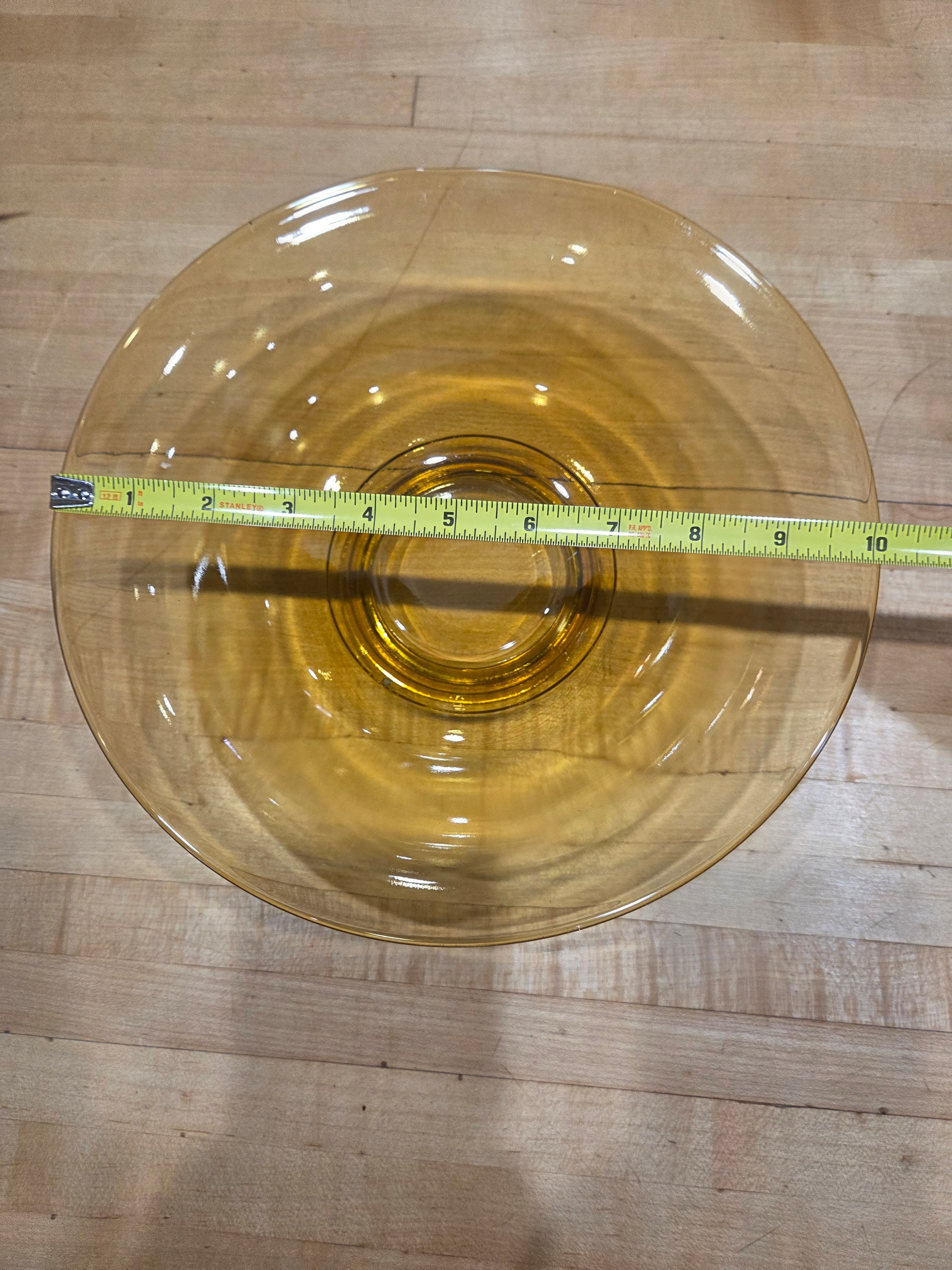 Blenko Vintage Amber Glass 10" Flared Console Serving Bowl Mid Century Modern - Thumbnail 4