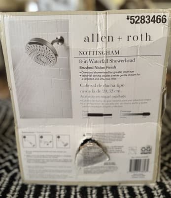 Allen + Roth Nottingham Brushed Nickel 8″ Round Shower Head 1.8 GPM - Retail $55 - Thumbnail 2