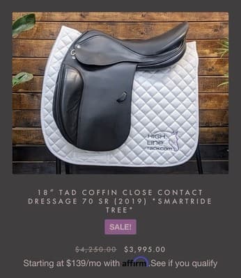 Used 18” Tad Coffin Smart Ride Dressage Saddle - Thumbnail 10