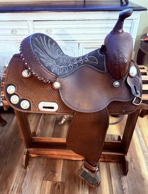 Used 13” Ammerman Barrel Saddle - Excellent Condition - Thumbnail 2