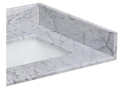 22" x 4" Carrara Marble Side Splash for Bathroom Vanity Sink Top - Thumbnail 3