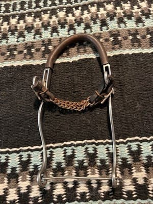 Used Rubber Covered Chain Nose Hackamore - Thumbnail 2