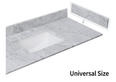 22" x 4" Carrara Marble Side Splash for Bathroom Vanity Sink Top - Thumbnail 4