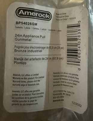 Amerock BP54026GM 24" Gunmetal Appliance Pull | Cabinet Handle - Thumbnail 3