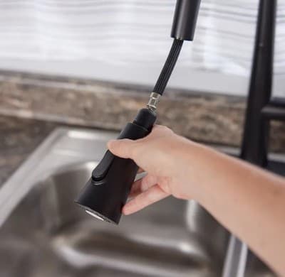 ALLEN+ROTH Bryton Matte Black Pull-down Handle Kitchen Faucet 1058527 - Thumbnail 2