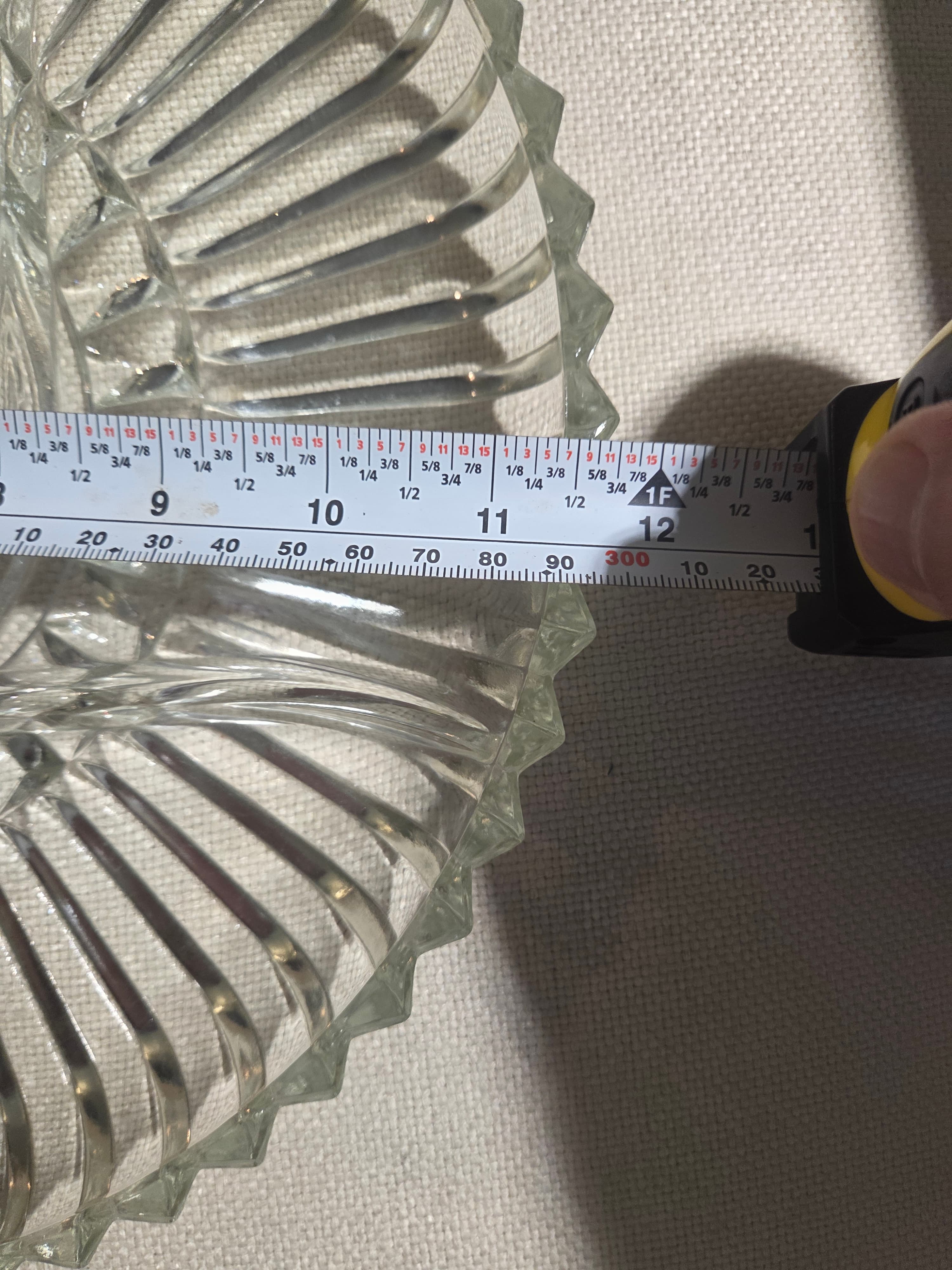 Vintage Clear Pressed Glass 3 Section Divided Relish Tray Sawtooth Rim 11 Inch