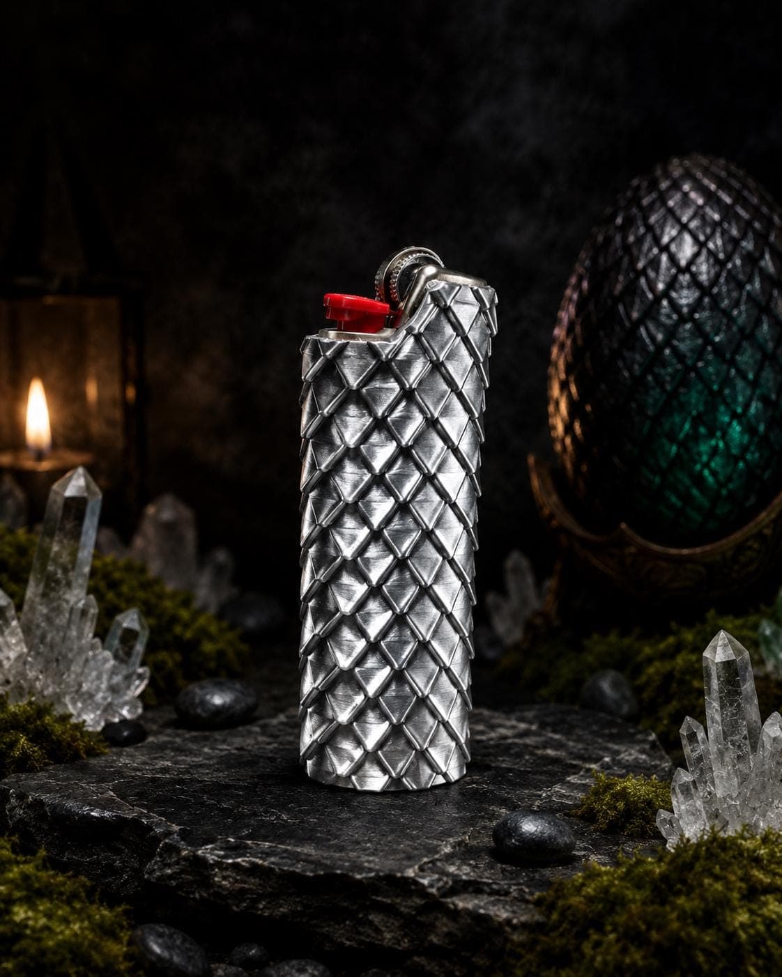 Dragon Scale Lighter Sleeve, 3D Printed Fantasy Cover for Standard BIC-Style Lighter