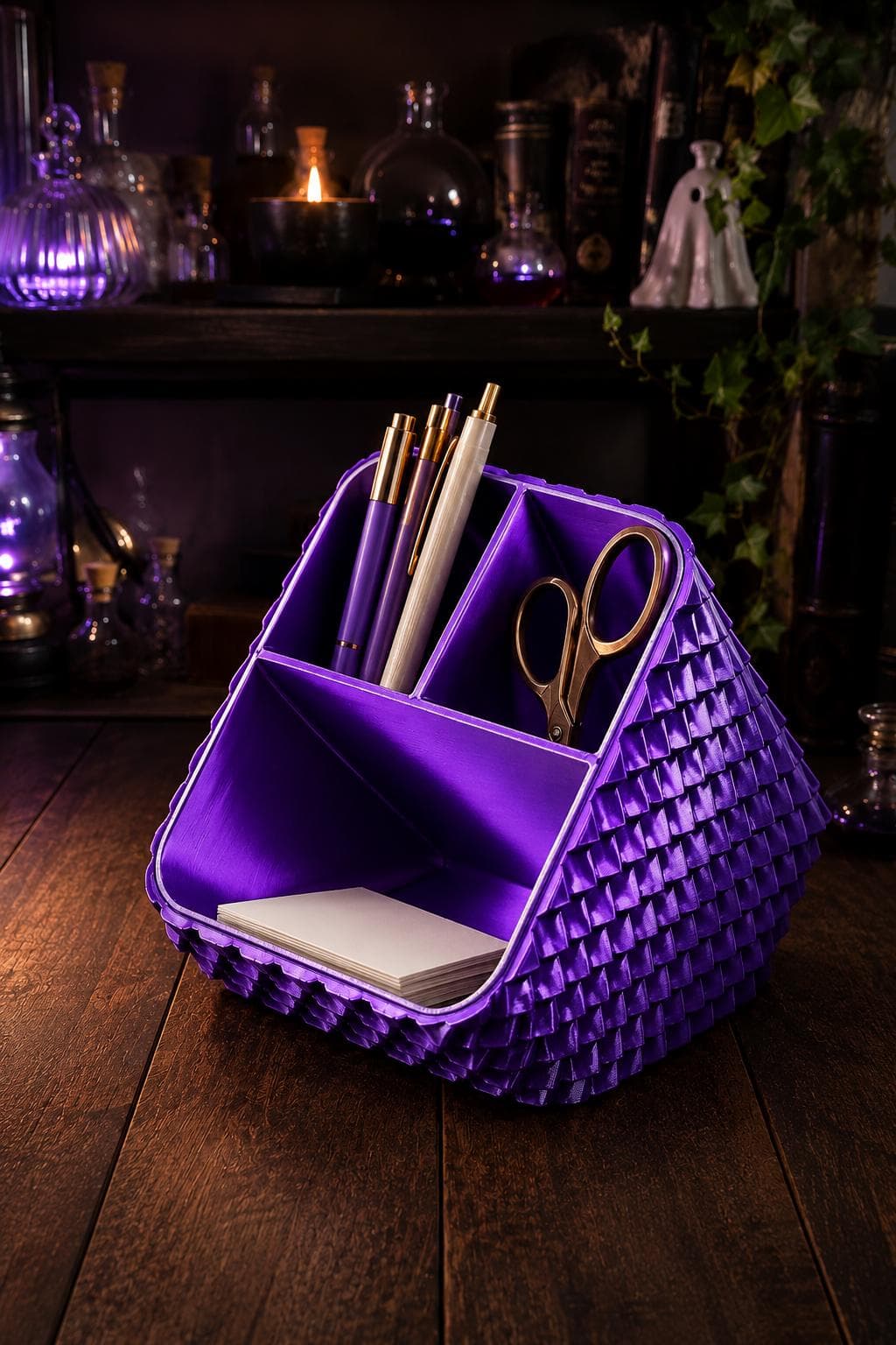 Dragon Scale Desk Organizer, 3D Printed Pencil Holder, Office Caddy - Thumbnail 5