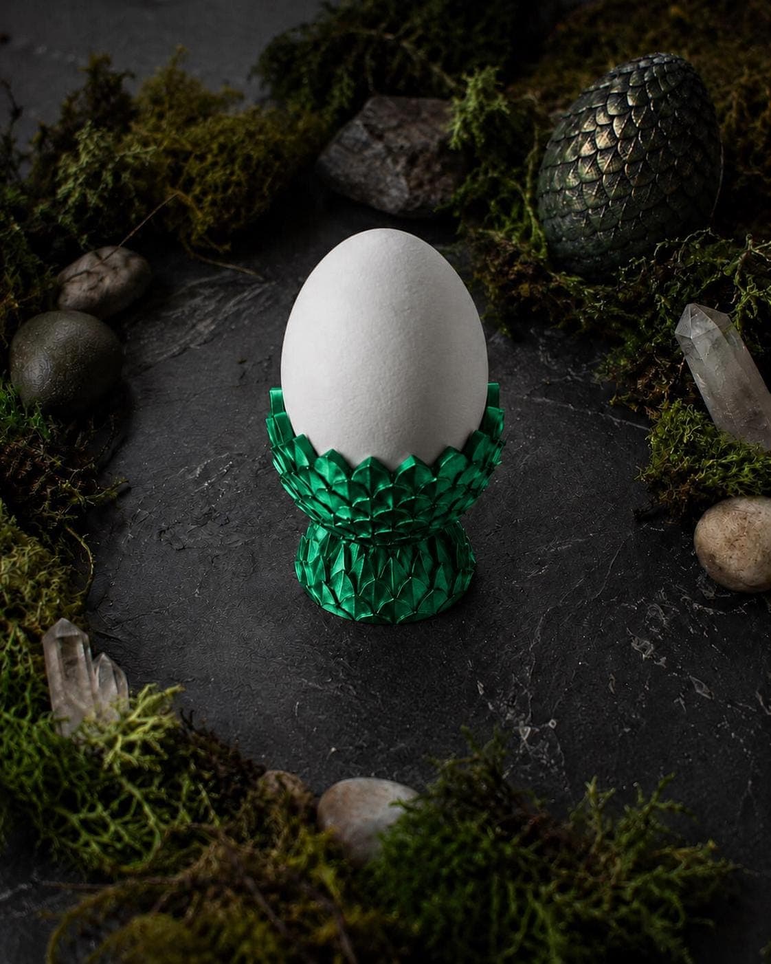 Dragon Scale 3D Printed Egg Cup, Fantasy Easter Table Decor