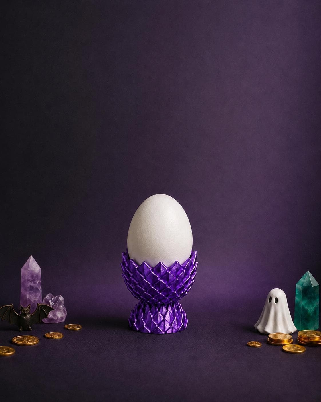 Dragon Scale 3D Printed Egg Cup, Fantasy Easter Table Decor - Thumbnail 5