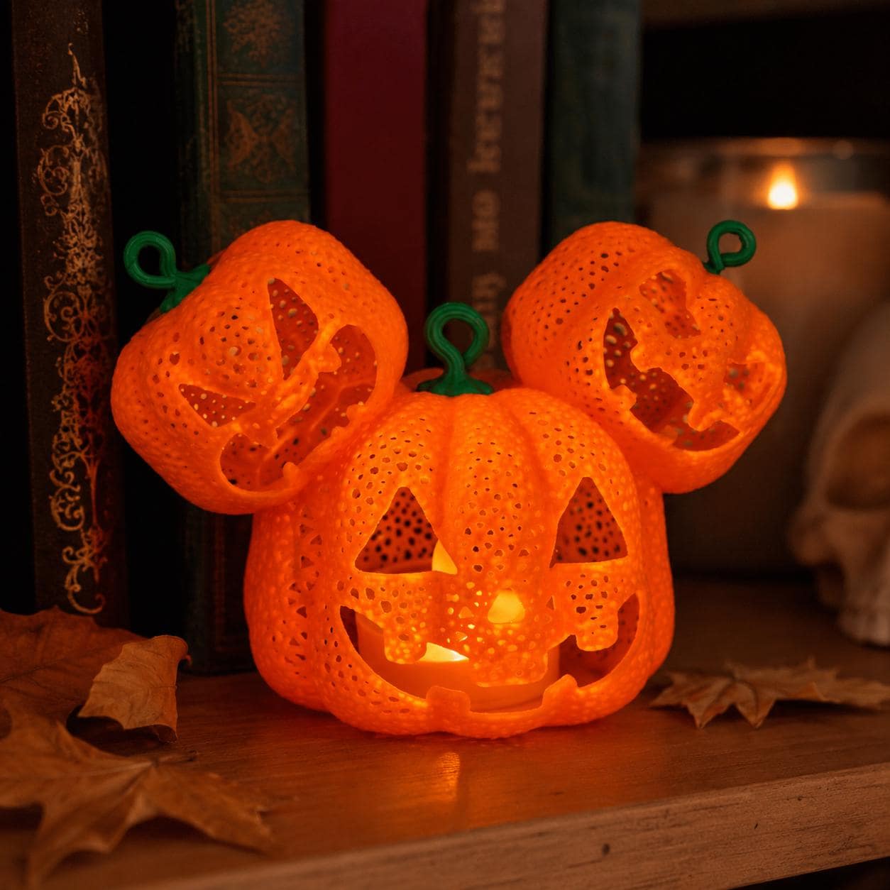 Mutated Jack O Lantern Tea Light Holder – 3D Printed Halloween Pumpkin Lantern, Spooky Pumpkin Decor, Cute Creepy LED Candle Holder - Thumbnail 4