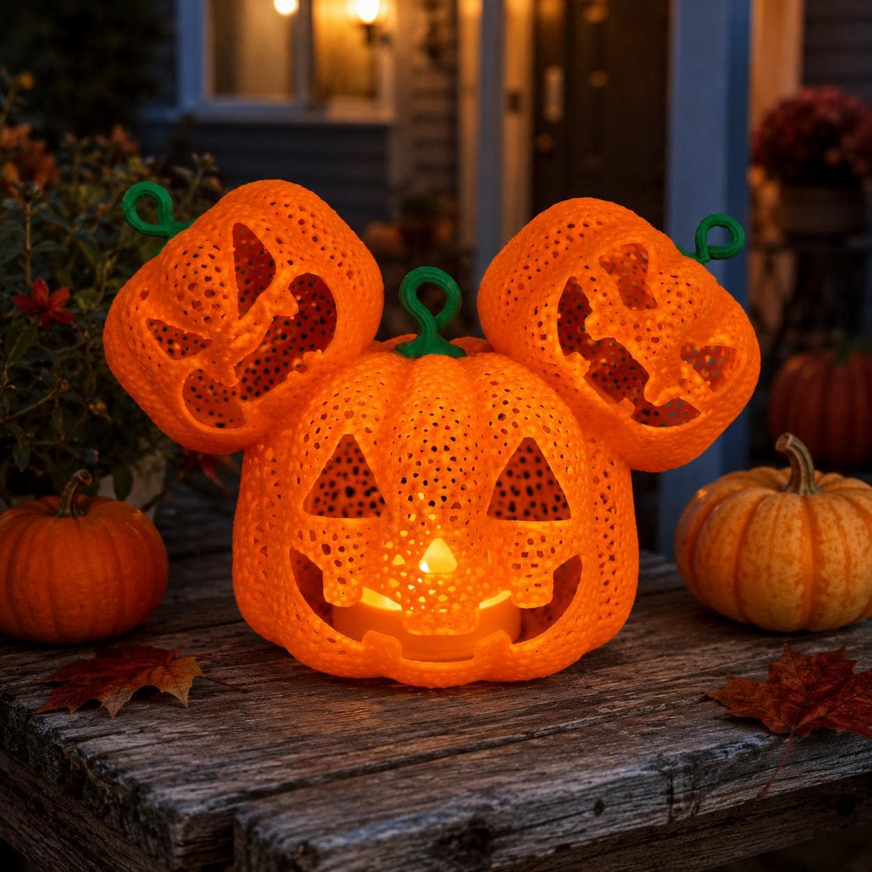 Mutated Jack O Lantern Tea Light Holder – 3D Printed Halloween Pumpkin Lantern, Spooky Pumpkin Decor, Cute Creepy LED Candle Holder - Thumbnail 5
