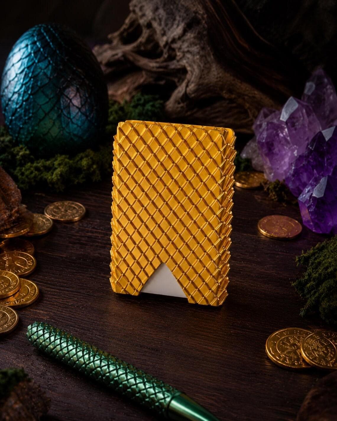 Dragon Scale Card Wallet, 3D Printed Slim Credit Card Holder, Fantasy Accessory - Thumbnail 2