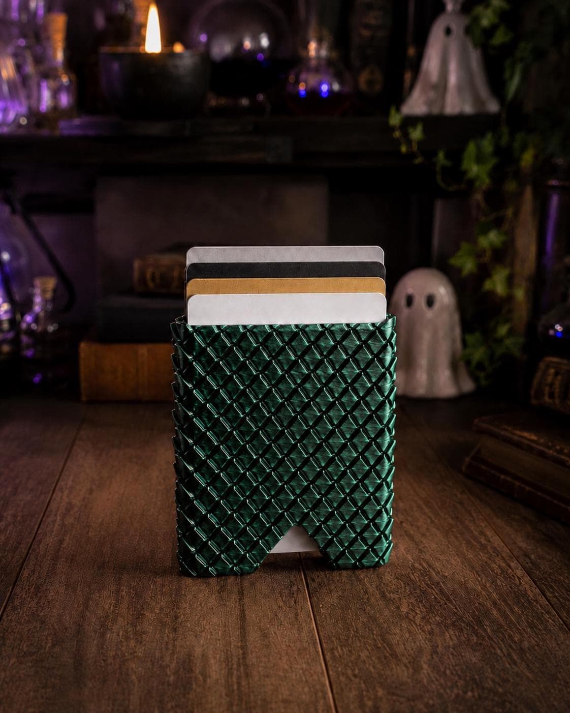Dragon Scale Card Wallet, 3D Printed Slim Credit Card Holder, Fantasy Accessory