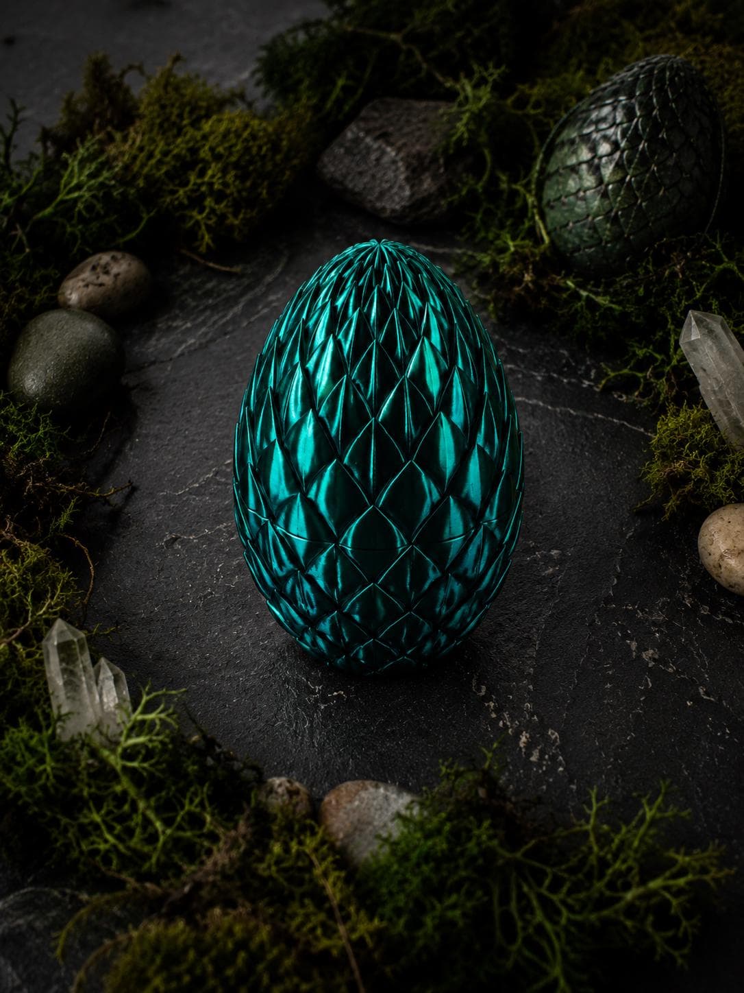 Dragon Scale Egg Container, 3D Printed Fantasy Trinket Box - Thumbnail 5