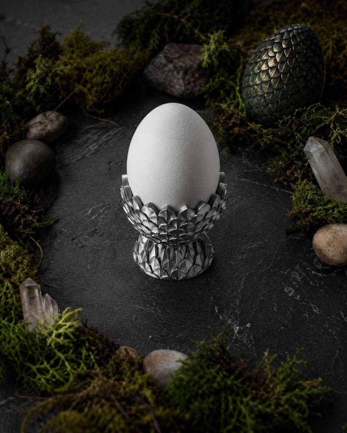 Dragon Scale 3D Printed Egg Cup, Fantasy Easter Table Decor - Thumbnail 2