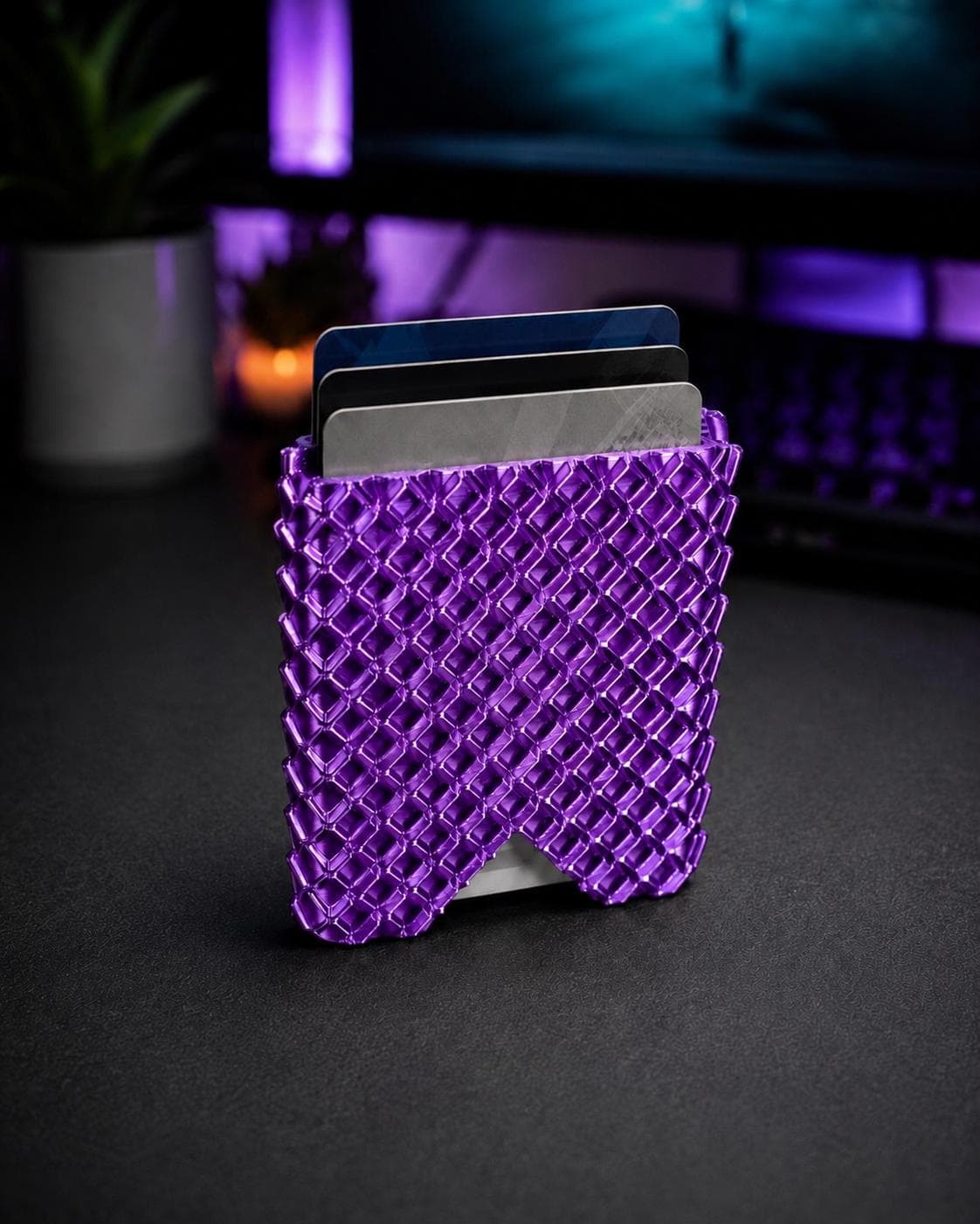 Dragon Scale Card Wallet, 3D Printed Slim Credit Card Holder, Fantasy Accessory - Thumbnail 3