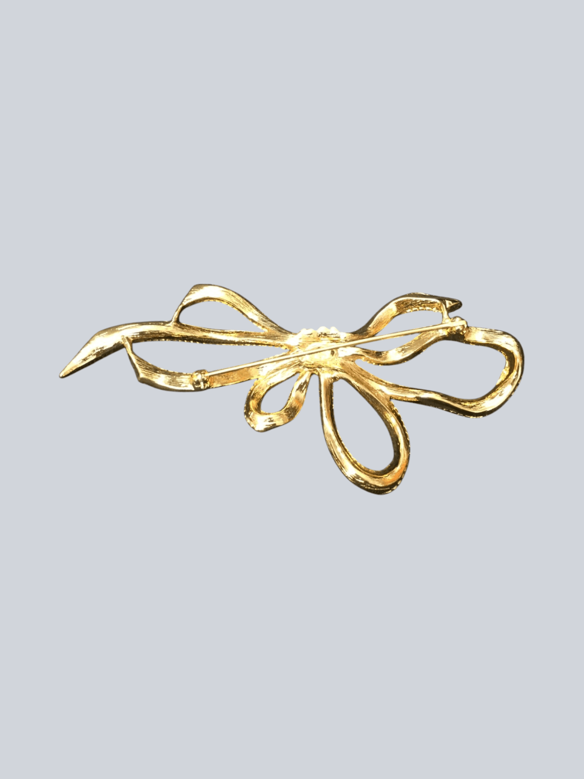 Fashion Jewelry Goldtone Bow Pin - Thumbnail 2