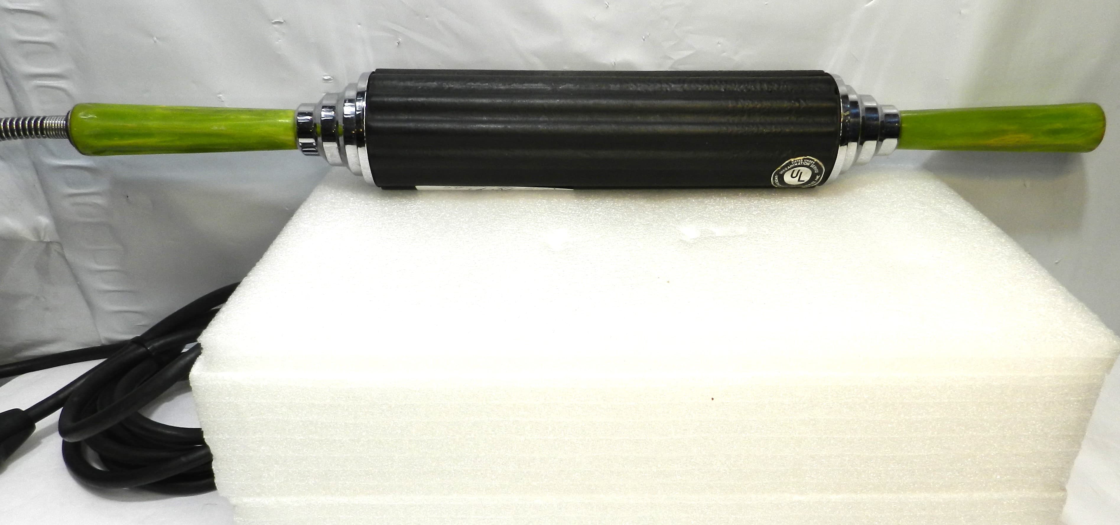 Vintage Thermo Roller Heated Massage Roller with Green Lucite Handles  (O36S)
