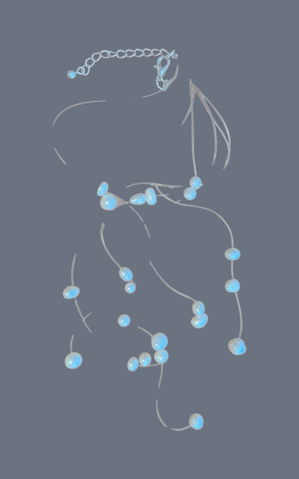 Fashion Jewelry Invisible Necklace with Fresh Water Pearls 16" choker