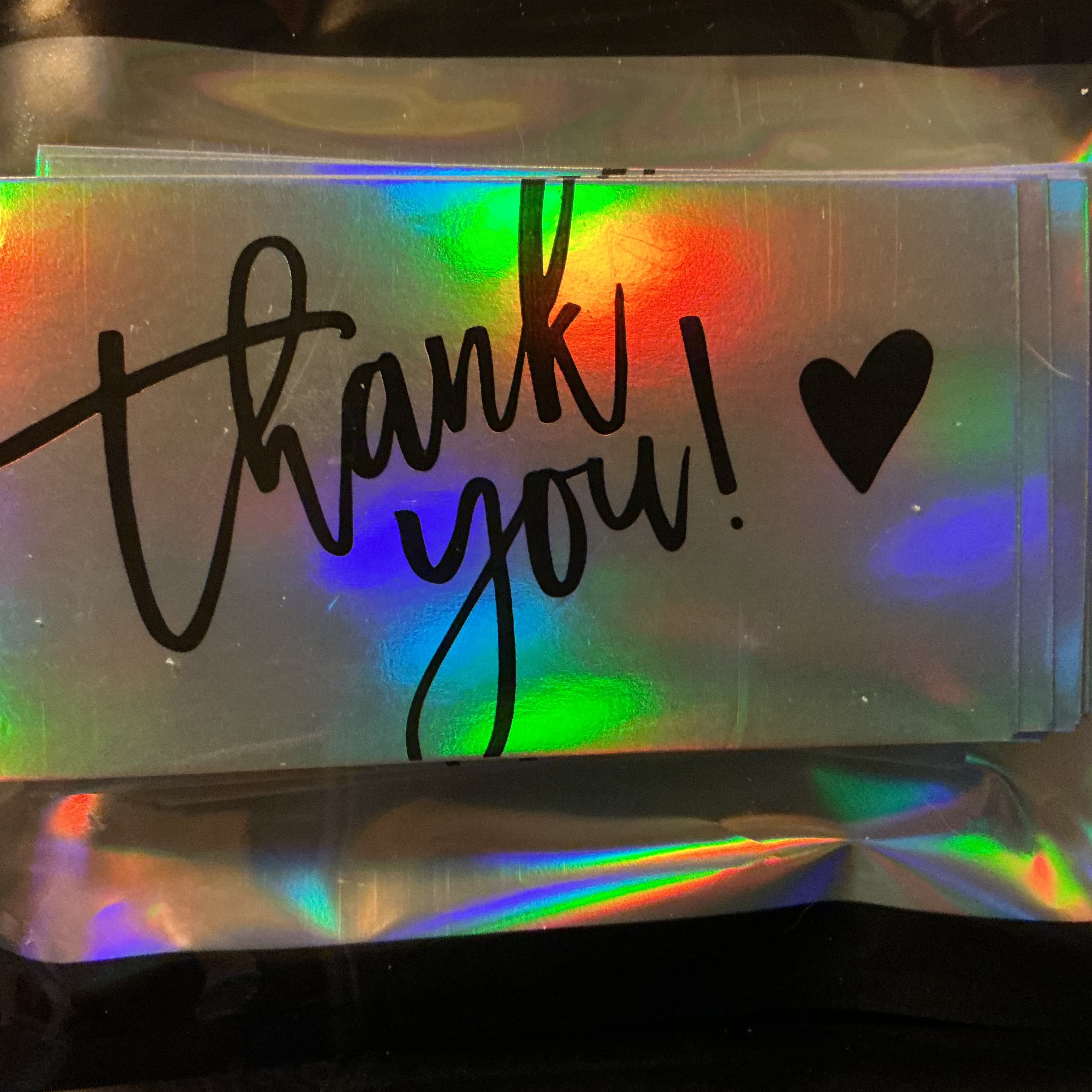 ★ Holographic Thank You Cards – 25 Pack Small Business Mail