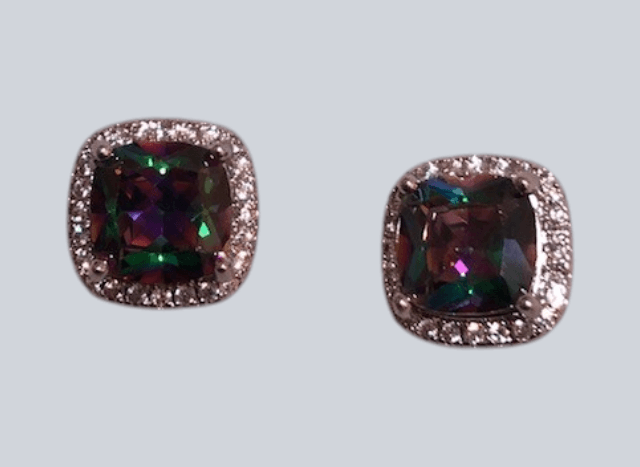 Fashion Jewelry Mystic Topaz Earrings with Crystals