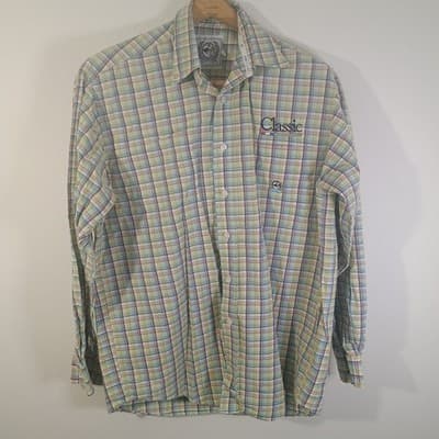 Cinch Long Sleeve Shirt Men's Size S Green & Yellow Check Plaid Western Cowboy - Thumbnail 2