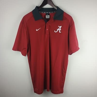 Nike Alabama Crimson Tide Polo Men Large Sideline Polo Shirt Dri-Fit Mesh Back - Thumbnail 4