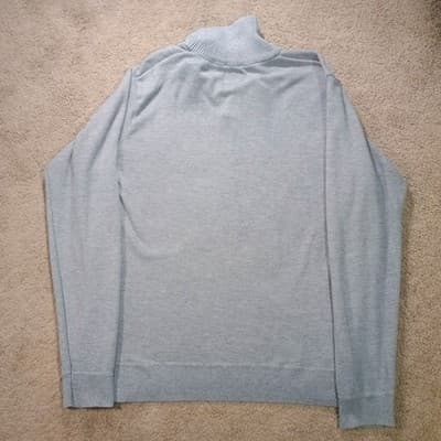 Northwest Blue Sweater Quarter Button Up Mens XL Gray Poetcore outfit - Thumbnail 3