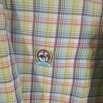 Cinch Long Sleeve Shirt Men's Size S Green & Yellow Check Plaid Western Cowboy - Thumbnail 4