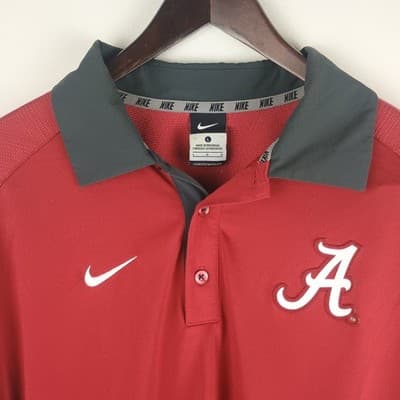 Nike Alabama Crimson Tide Polo Men Large Sideline Polo Shirt Dri-Fit Mesh Back - Thumbnail 3