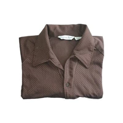 Vintage Carina Ford Polo Shirt Mens XL Brown Polka Dot Short Sleeve USA Made