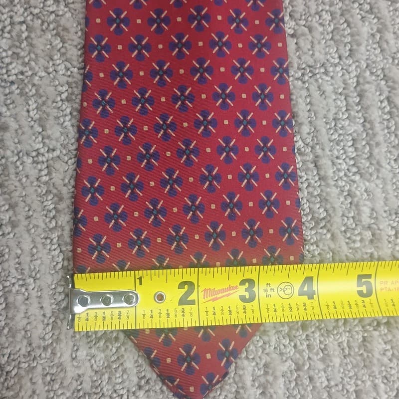 Christian Dior Monsieur Silk Floral Medallion Tie Red - Thumbnail 4