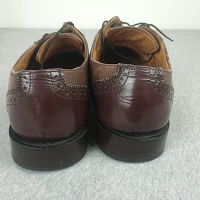 Samuel Windsor Cap Toe Brogue Shoes Sz 10.5 Brown Leather Lace Up Wingtip - Thumbnail 3