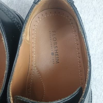 Florsheim Brookside Wingtip Oxford Men's 10.5 Genuine Leather Sleek Dress Shoe - Thumbnail 7
