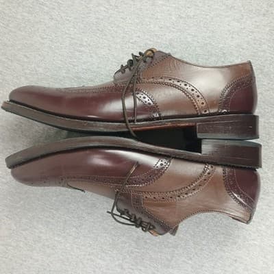 Samuel Windsor Cap Toe Brogue Shoes Sz 10.5 Brown Leather Lace Up Wingtip - Thumbnail 5