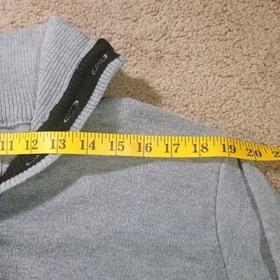 Northwest Blue Sweater Quarter Button Up Mens XL Gray Poetcore outfit - Thumbnail 4