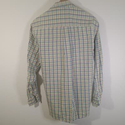 Cinch Long Sleeve Shirt Men's Size S Green & Yellow Check Plaid Western Cowboy - Thumbnail 5